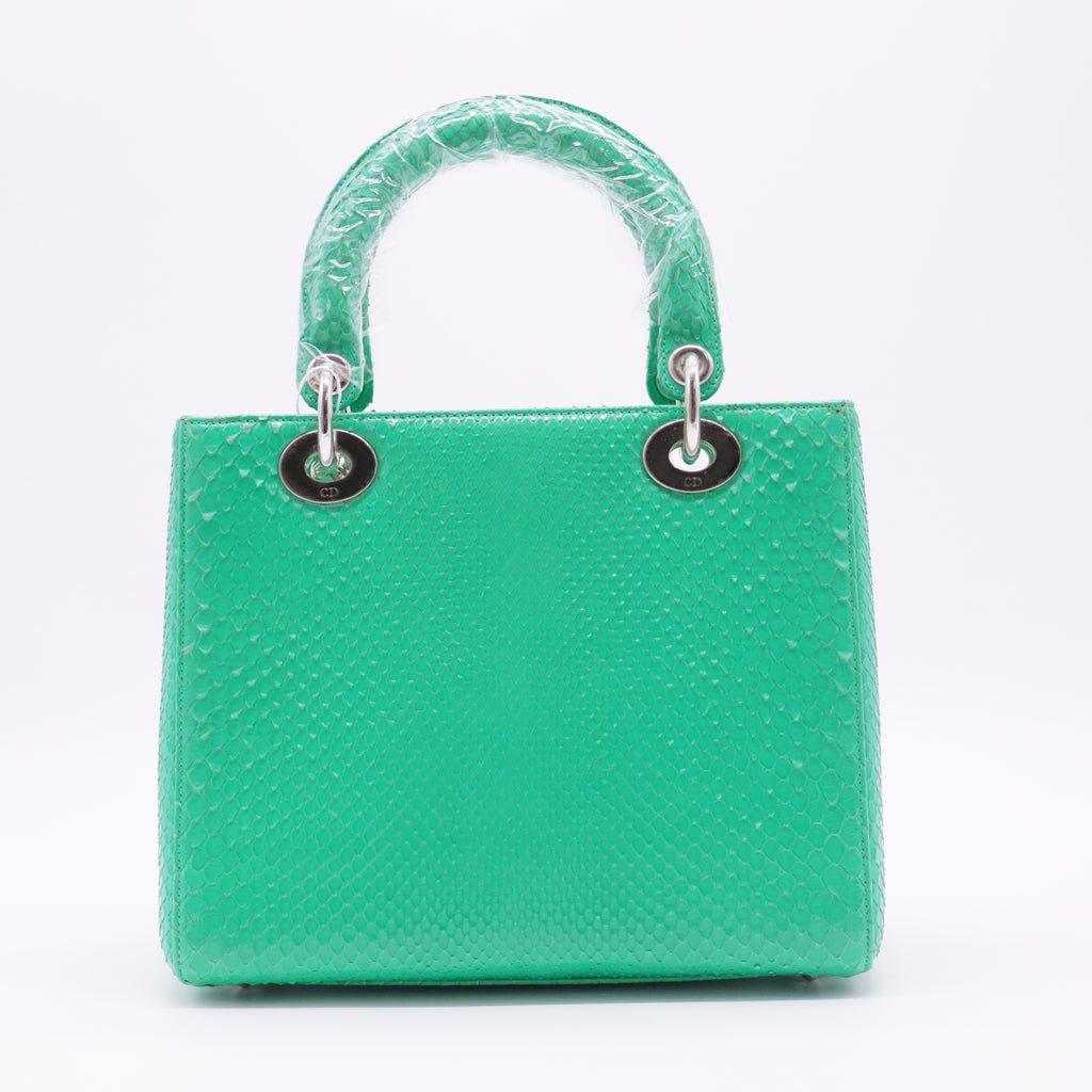 Snakeskin Medium Lady Dior Green twins