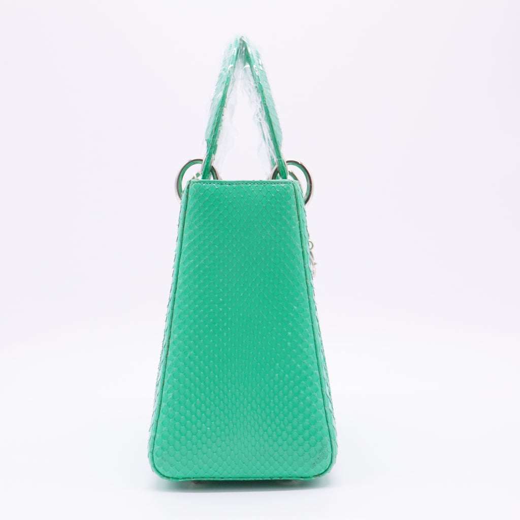 Snakeskin Medium Lady Dior Green twins