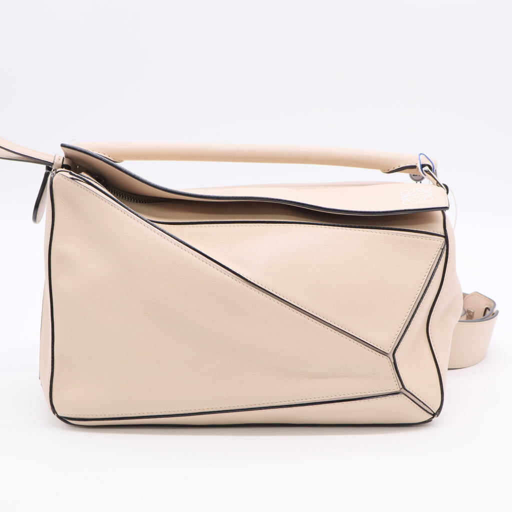 Loewe Beige Leather Puzzle Edge Bag Twins