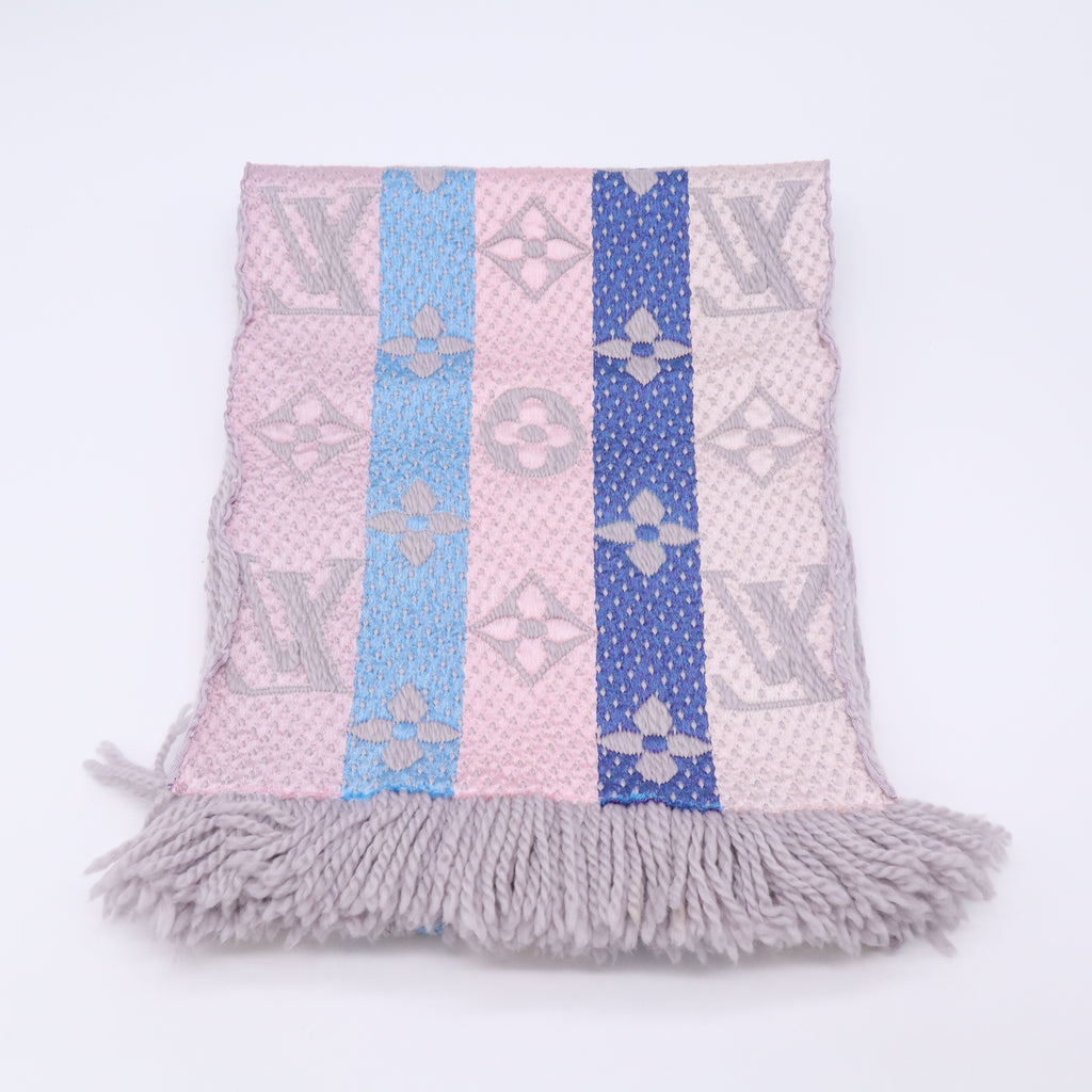 Louis Vuitton Logomania Rainbow Wool Silk Scarf Twins W23156