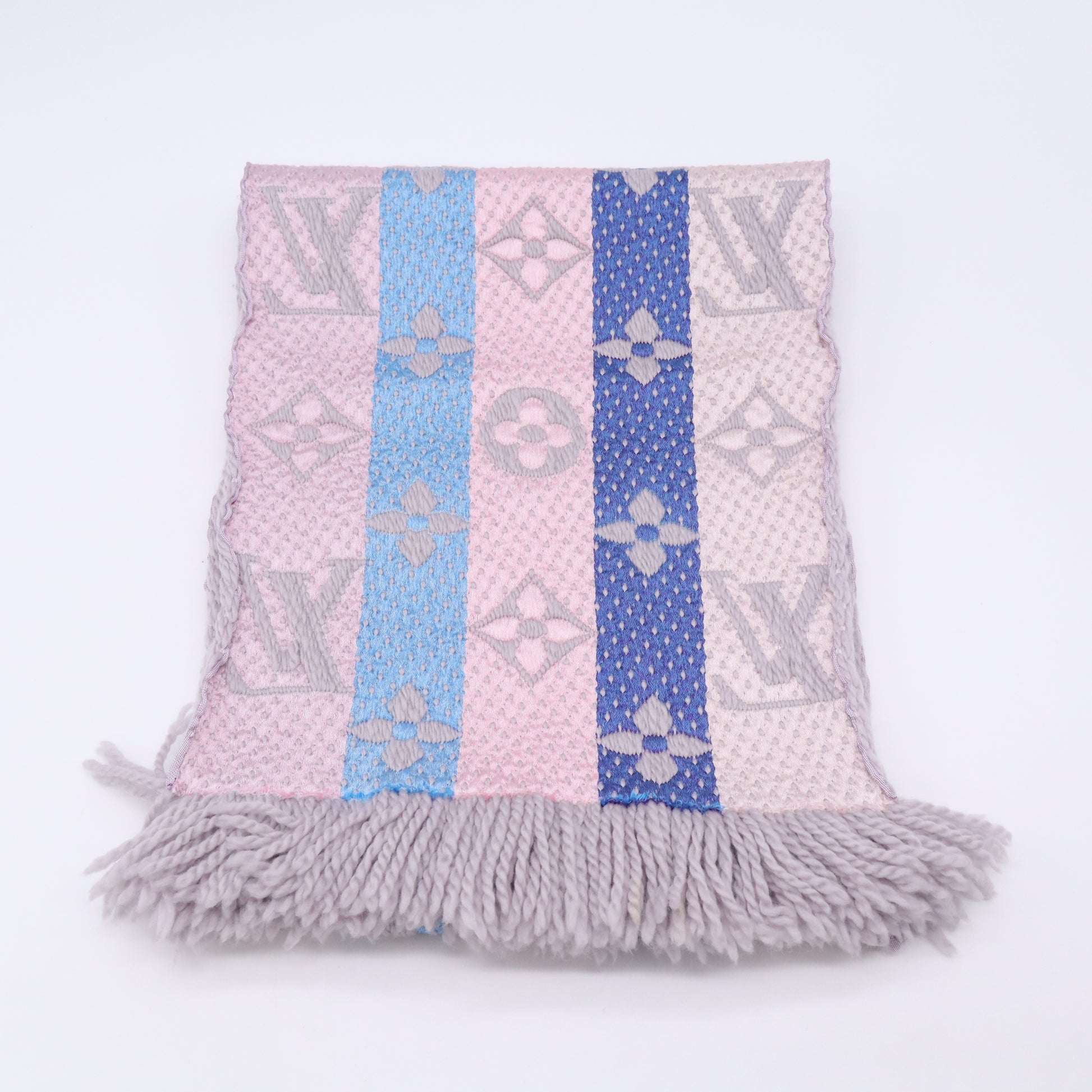 Louis Vuitton Logomania Rainbow Wool Silk Scarf Twins W23156