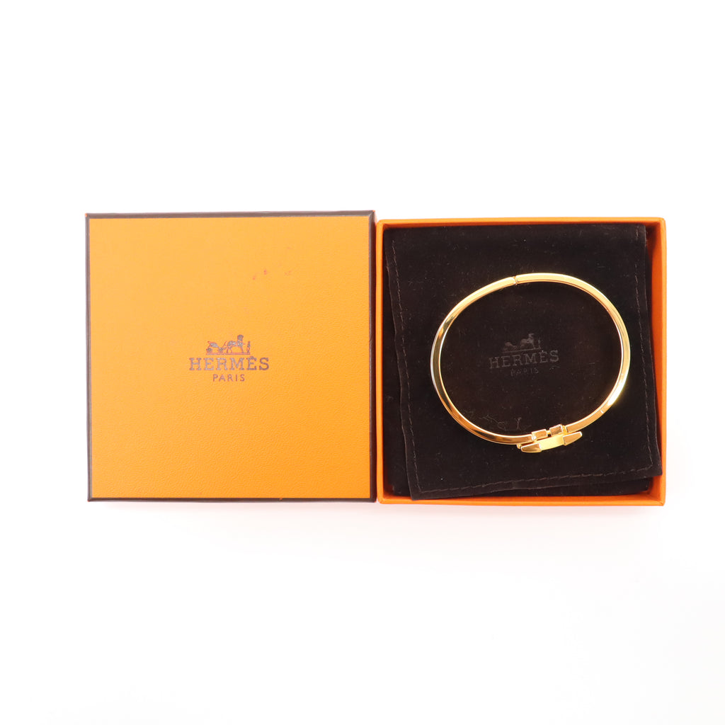 Enamel Narrow Clic Clac H Bracelet PM Black W21330