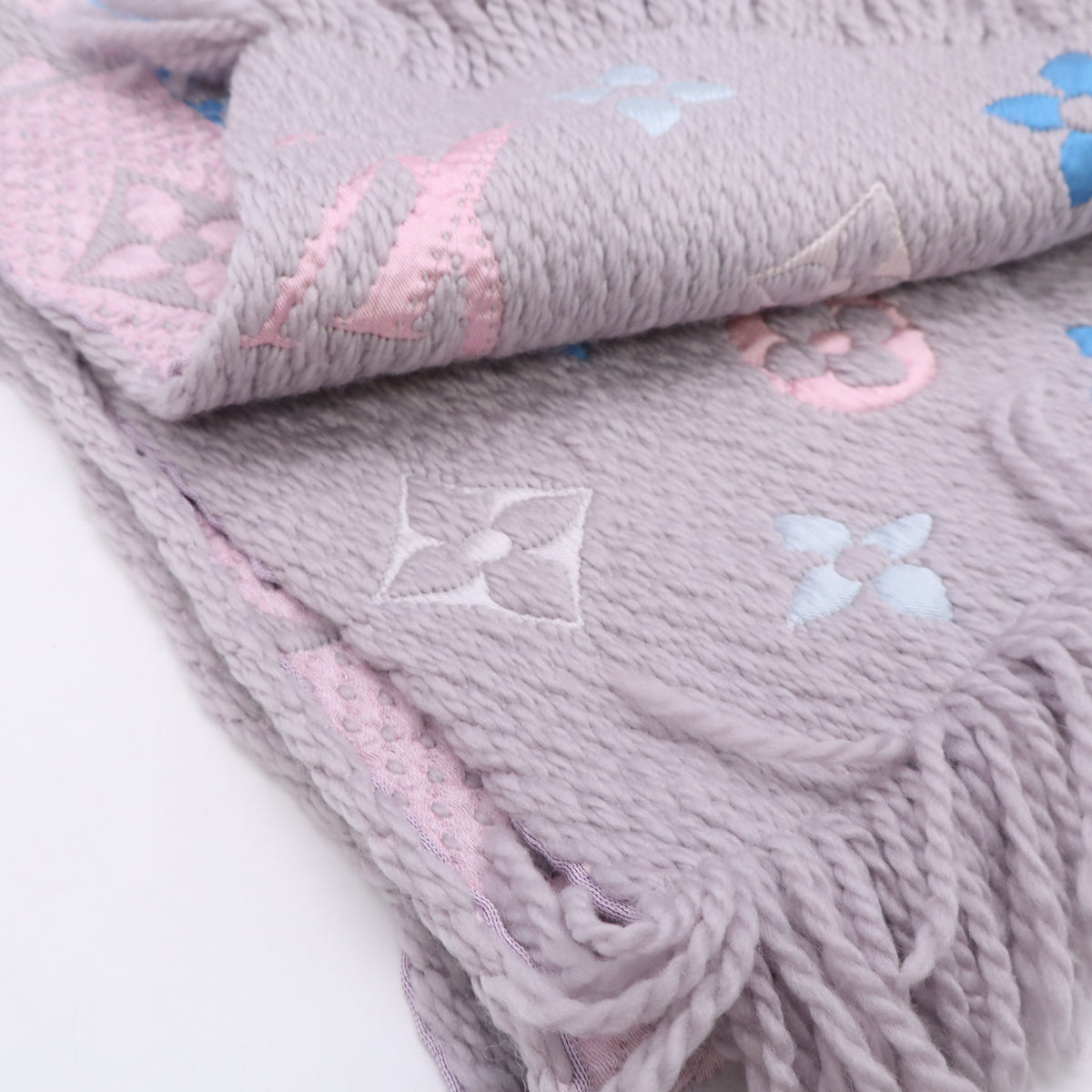 Louis Vuitton Logomania Rainbow Wool Silk Scarf Twins W23156