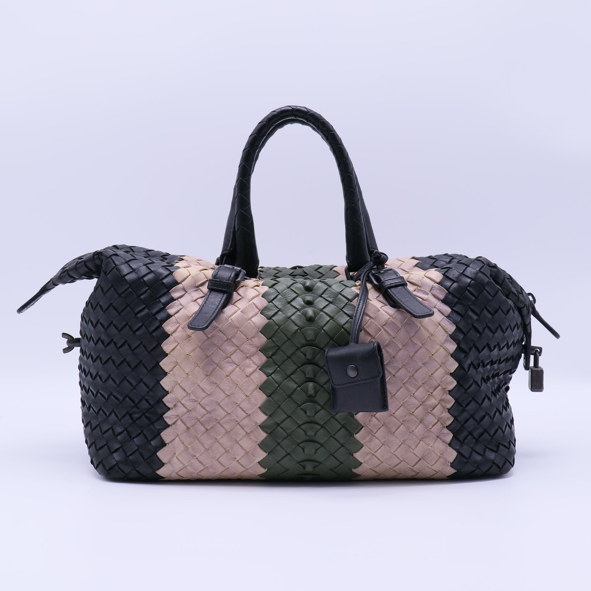 Bottega Veneta Tricolor Intrecciato Nappa Leather Montaigne / Boston Satchel Bag B22247