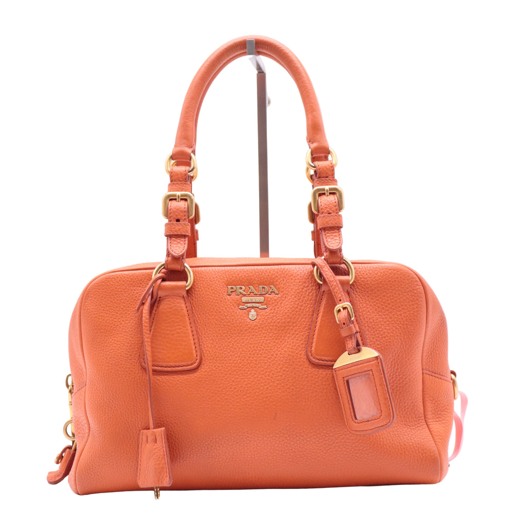 Vitello Daino Leather Bowler Bag twins