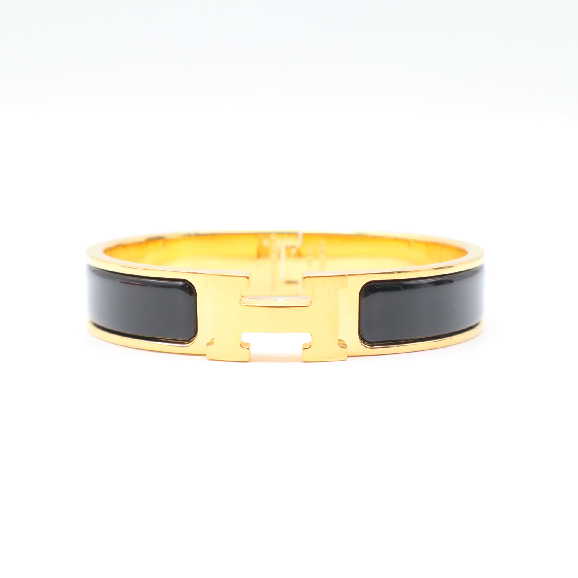 Enamel Narrow Clic Clac H Bracelet PM Black W21330