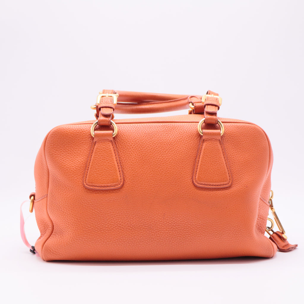 Vitello Daino Leather Bowler Bag twins