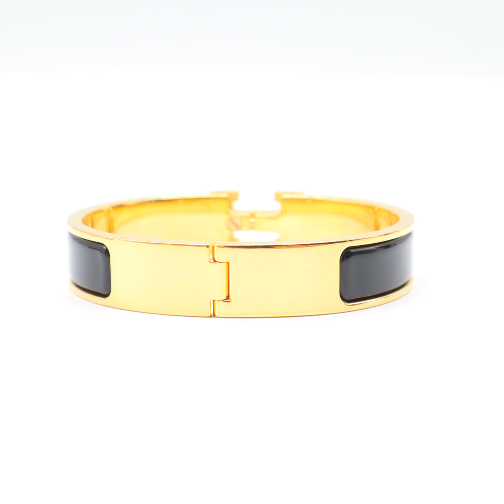 Enamel Narrow Clic Clac H Bracelet PM Black W21330