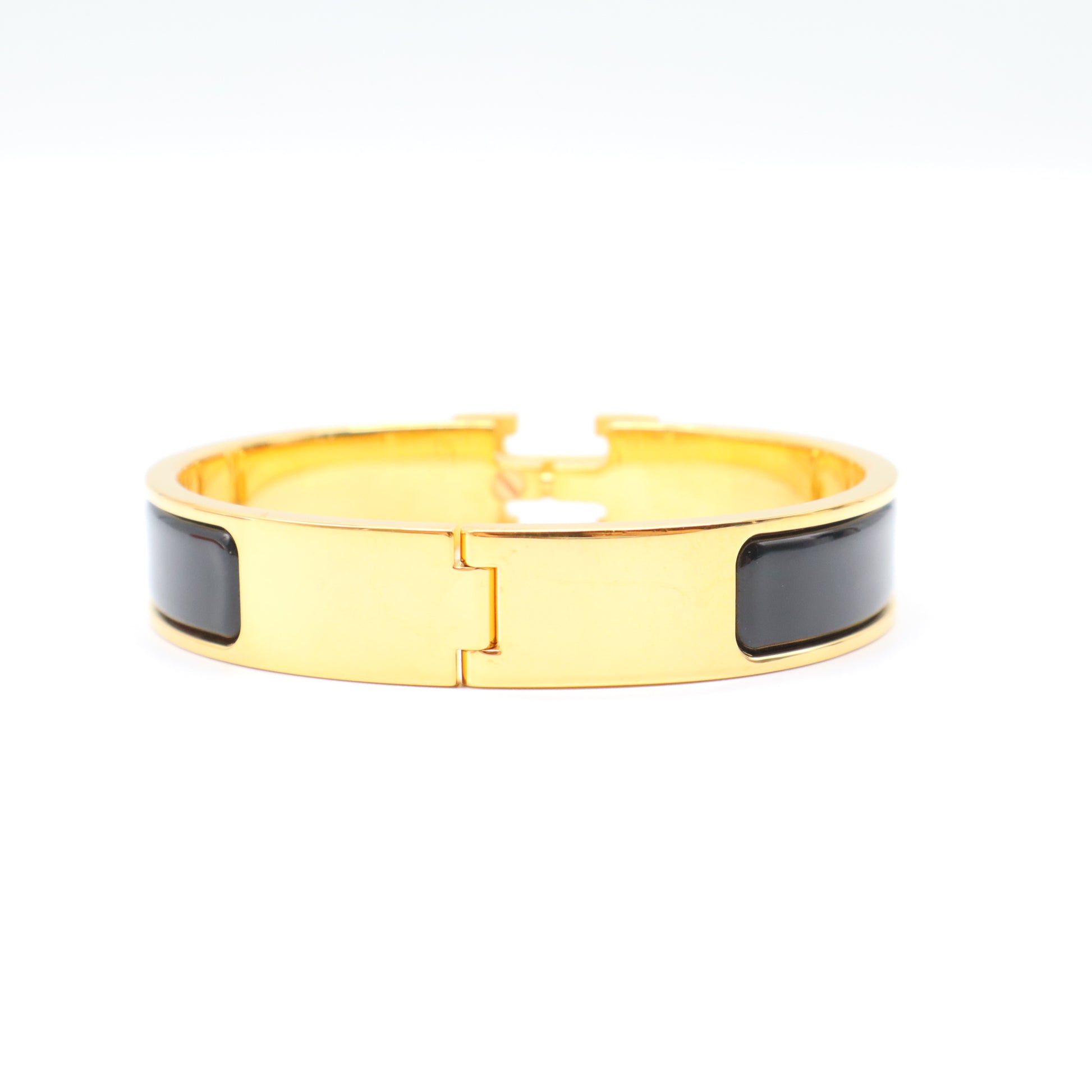 Enamel Narrow Clic Clac H Bracelet PM Black W21330