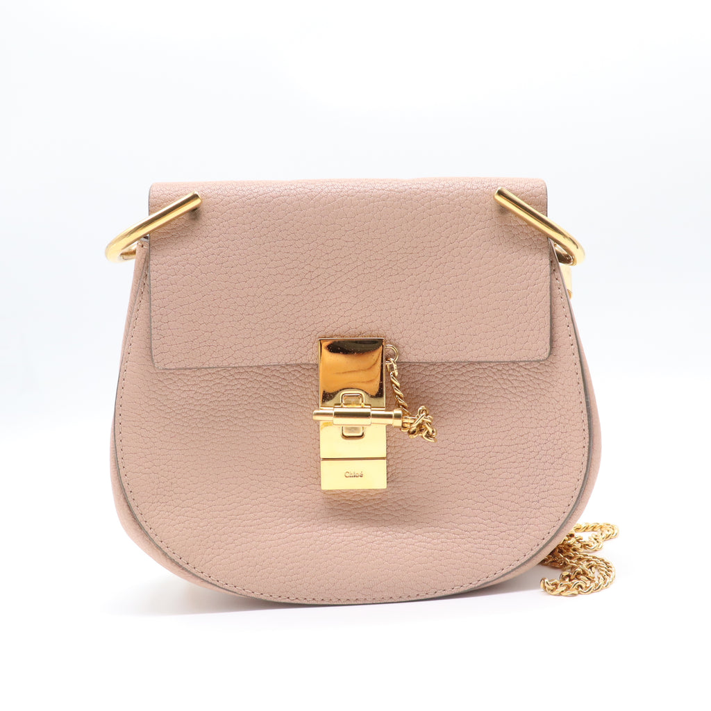Grained Lambskin Mini Drew Shoulder Bag Cement Pink B21629