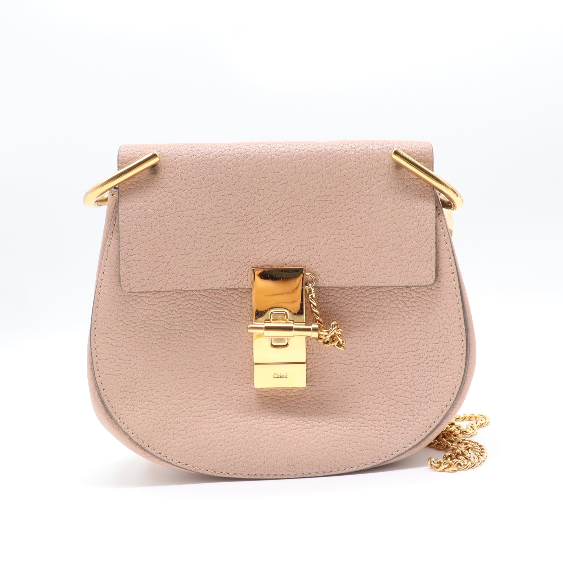 Grained Lambskin Mini Drew Shoulder Bag Cement Pink B21629