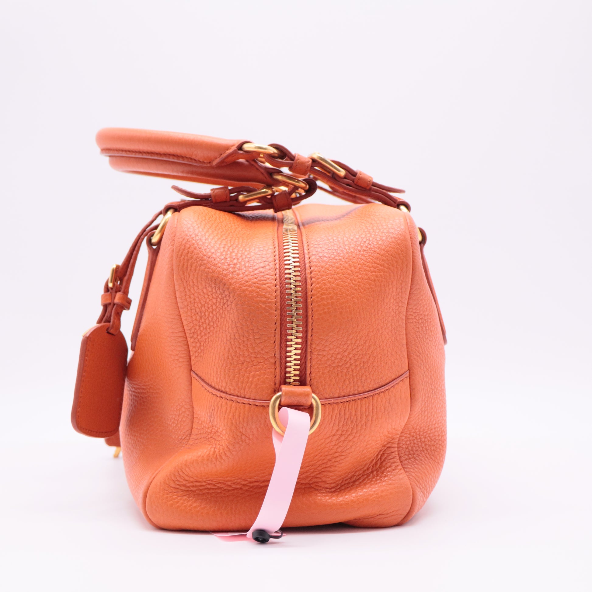 Vitello Daino Leather Bowler Bag twins