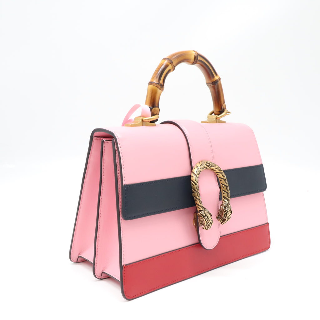 Gucci Dionysus Bamboo Top Handle Medium Bag Pink Multicolor twins LDJ4415