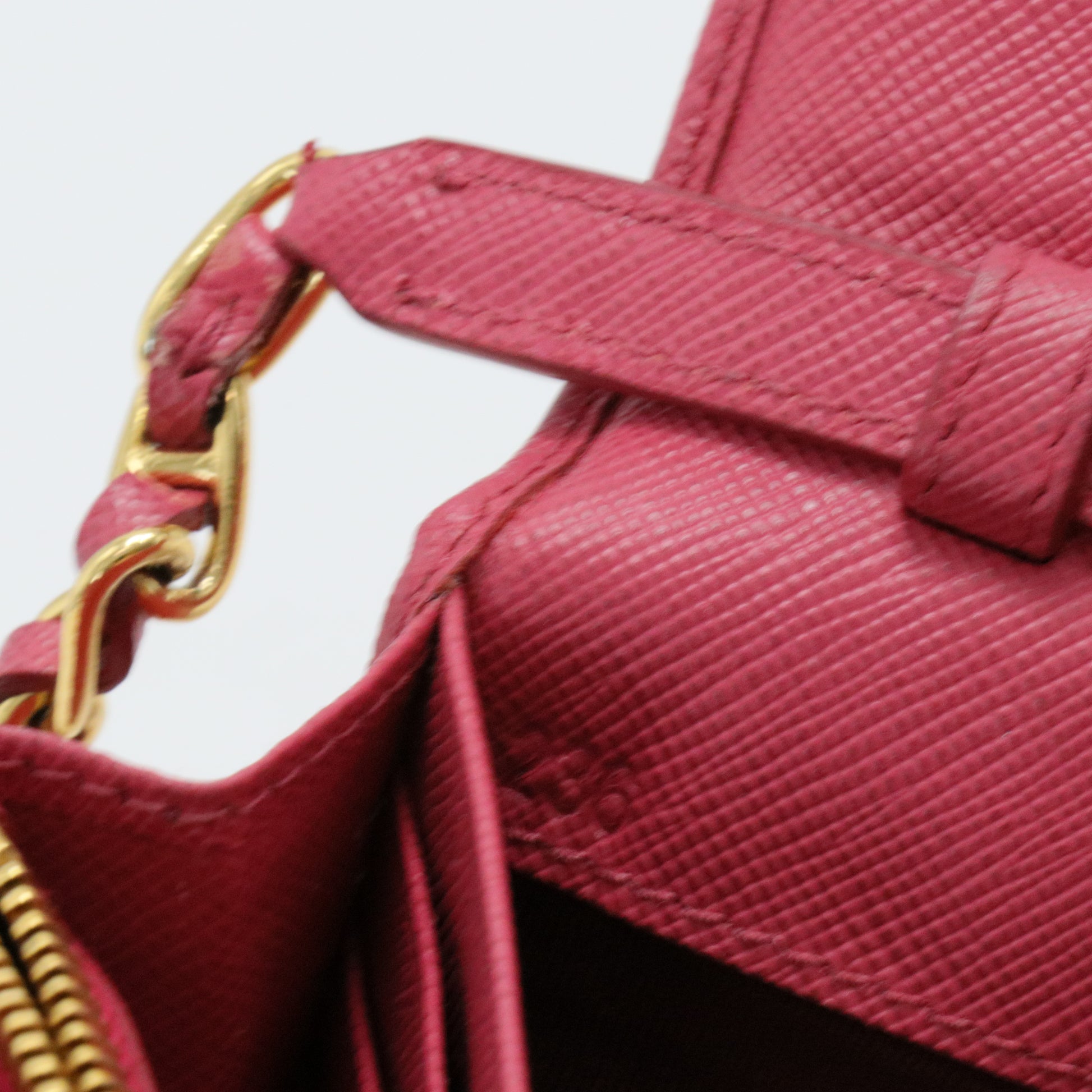 Saffiano Leather Long Wallet Rose Pink