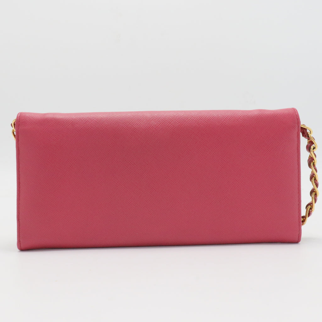 Saffiano Leather Long Wallet Rose Pink
