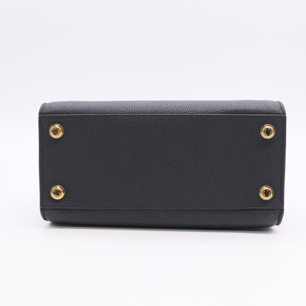 Louis Vuitton Black Pebbled Leather City Steamer MM Bag Twins LDJ3052