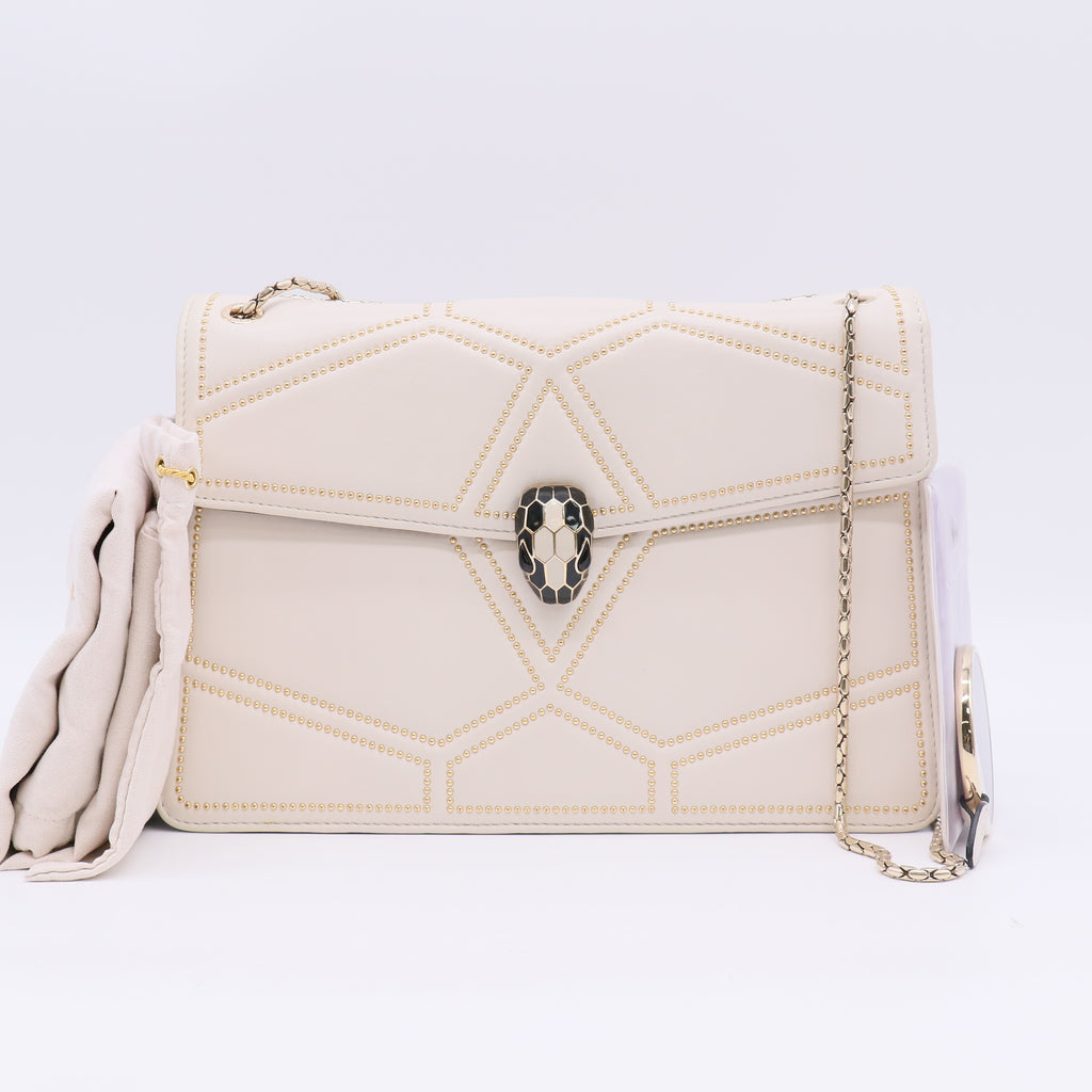 Bvlgari Serpenti Forever Shoulder Bag Whipstitched Leather twins LDJ5053