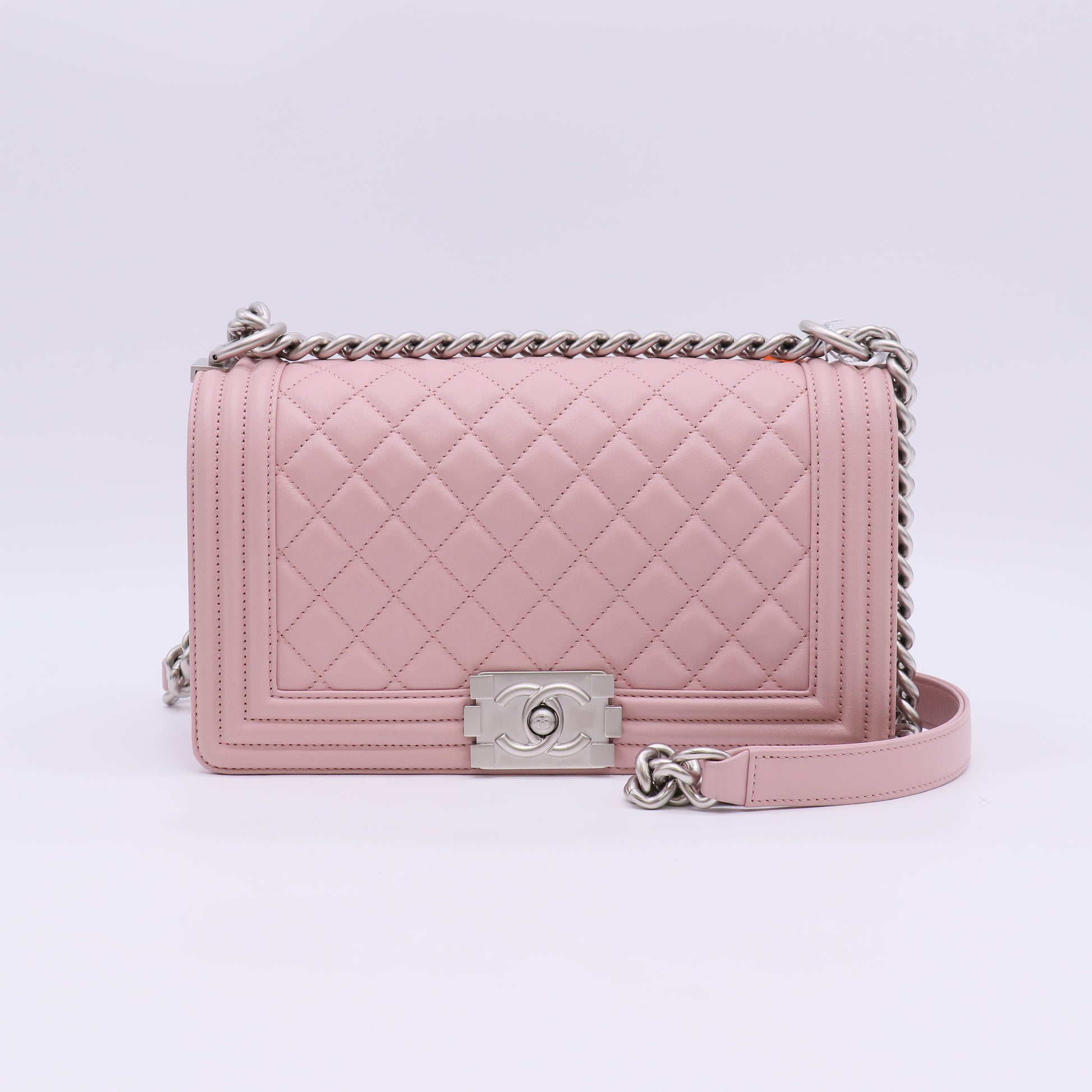 Chanel Calfskin Quilted Medium Boy Flap Light Pink Twins LDZ1029