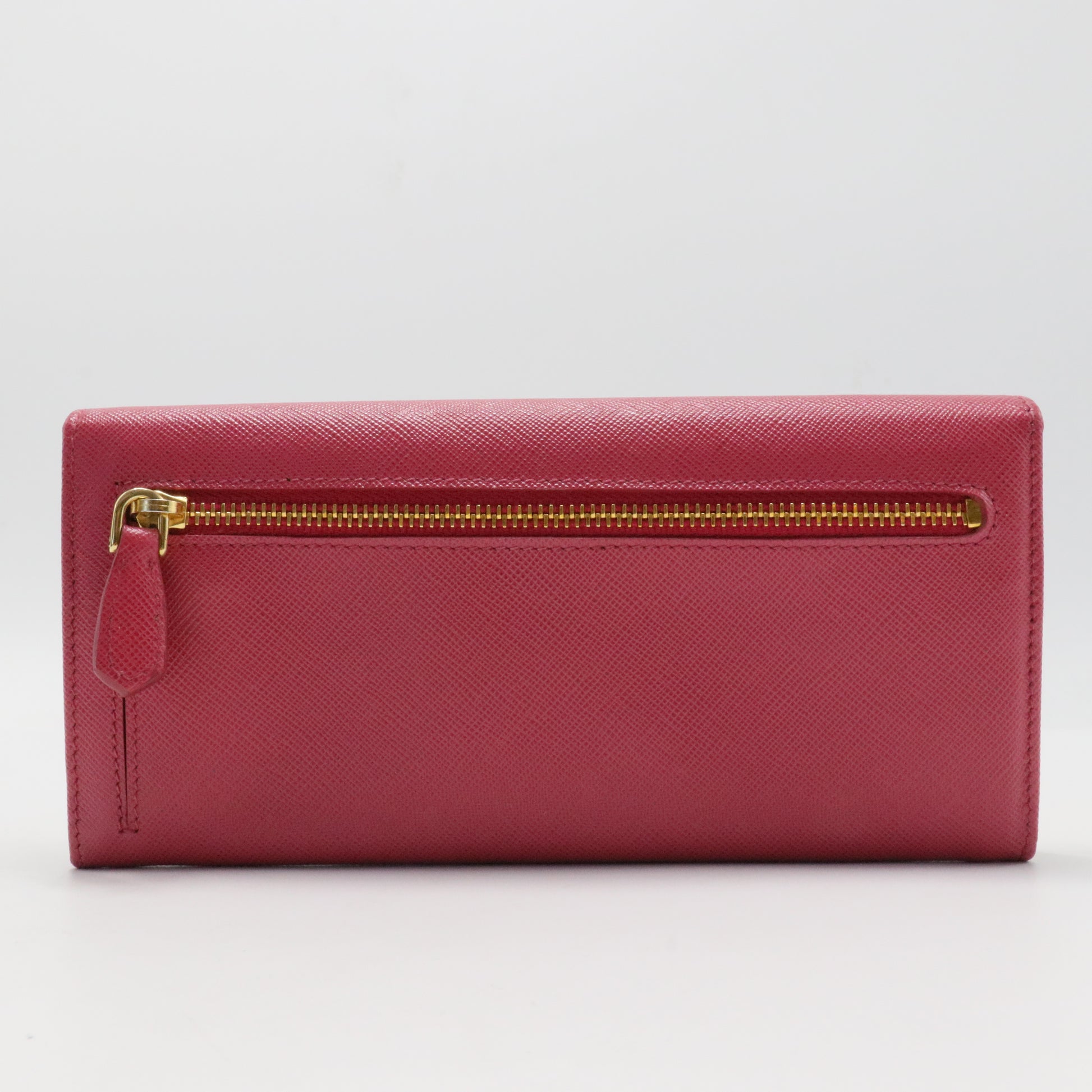 Fuchsia Saffiano Leather Bow Continental Wallet