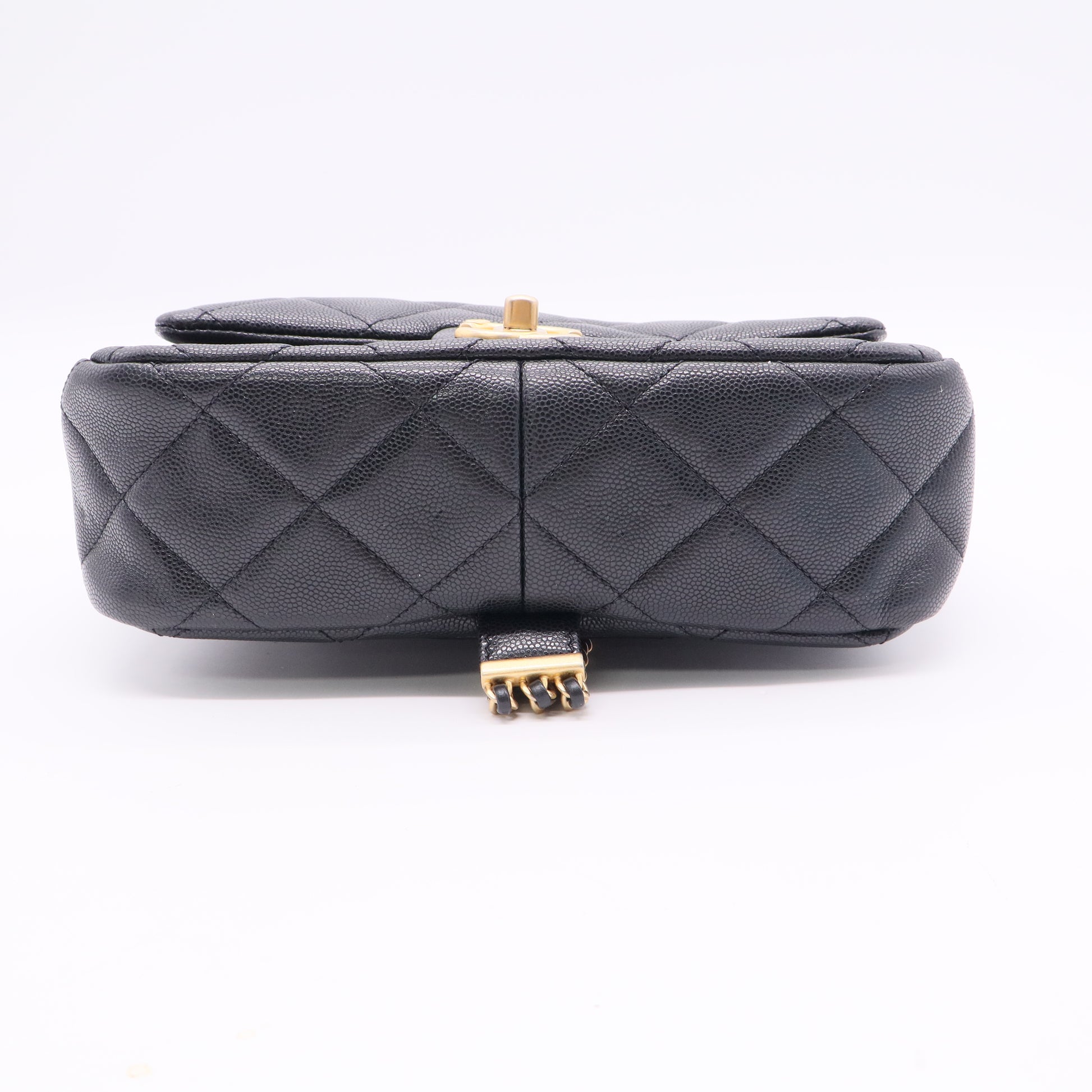 Chanel Caviar Black Keum Outer Cord Backpack j2334 twins