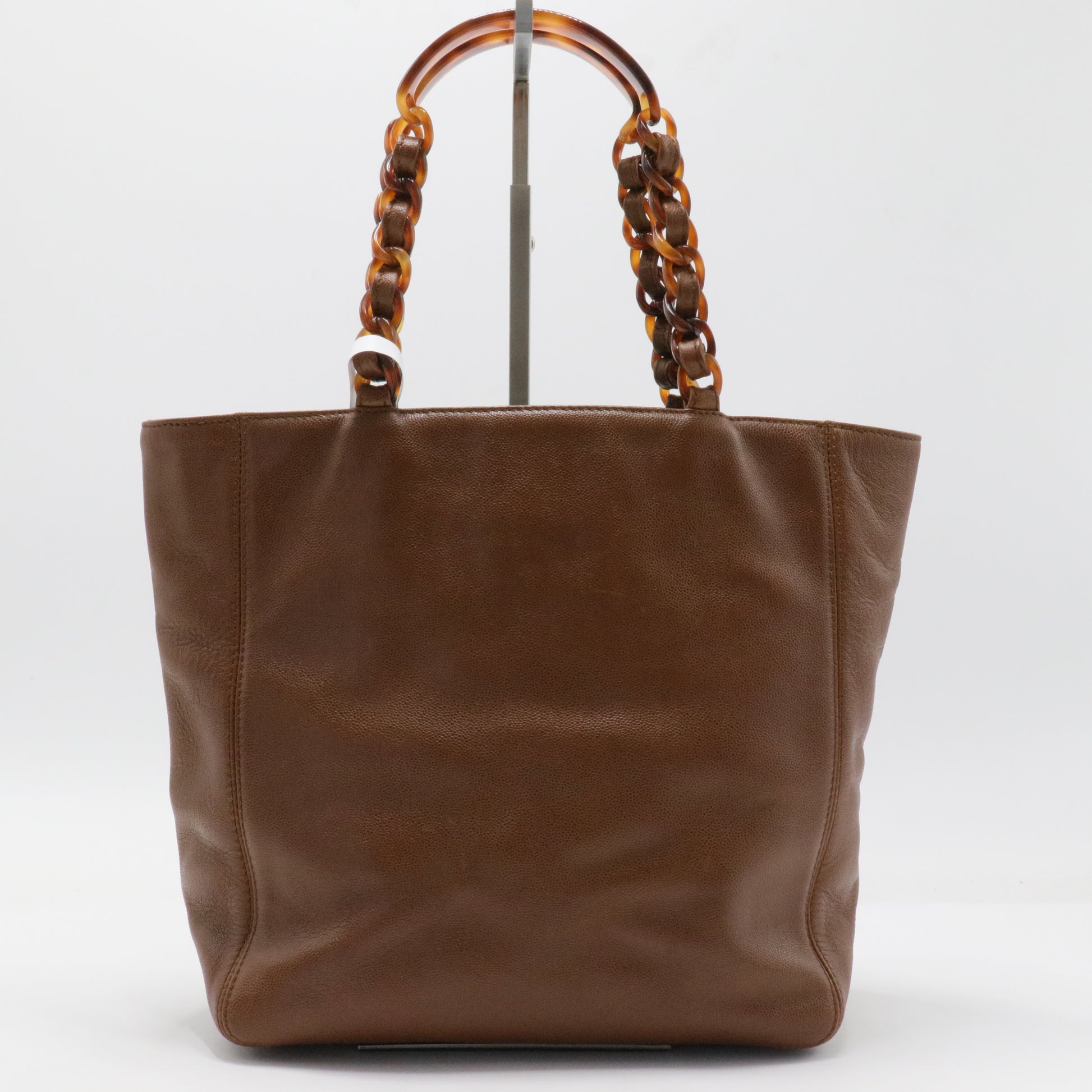 Vintage CC Resin Chain Tote Leather Small