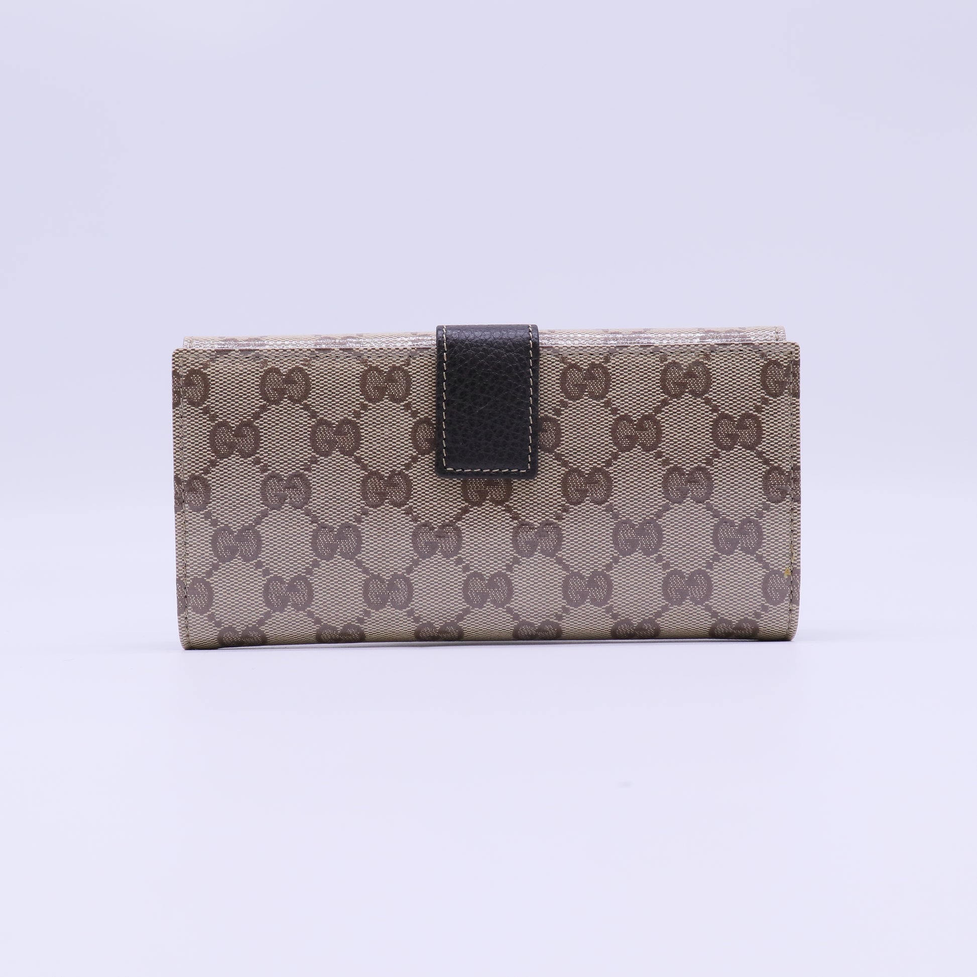Gucci GG Coated Canvas Silver Ring Flap Wallet W22018