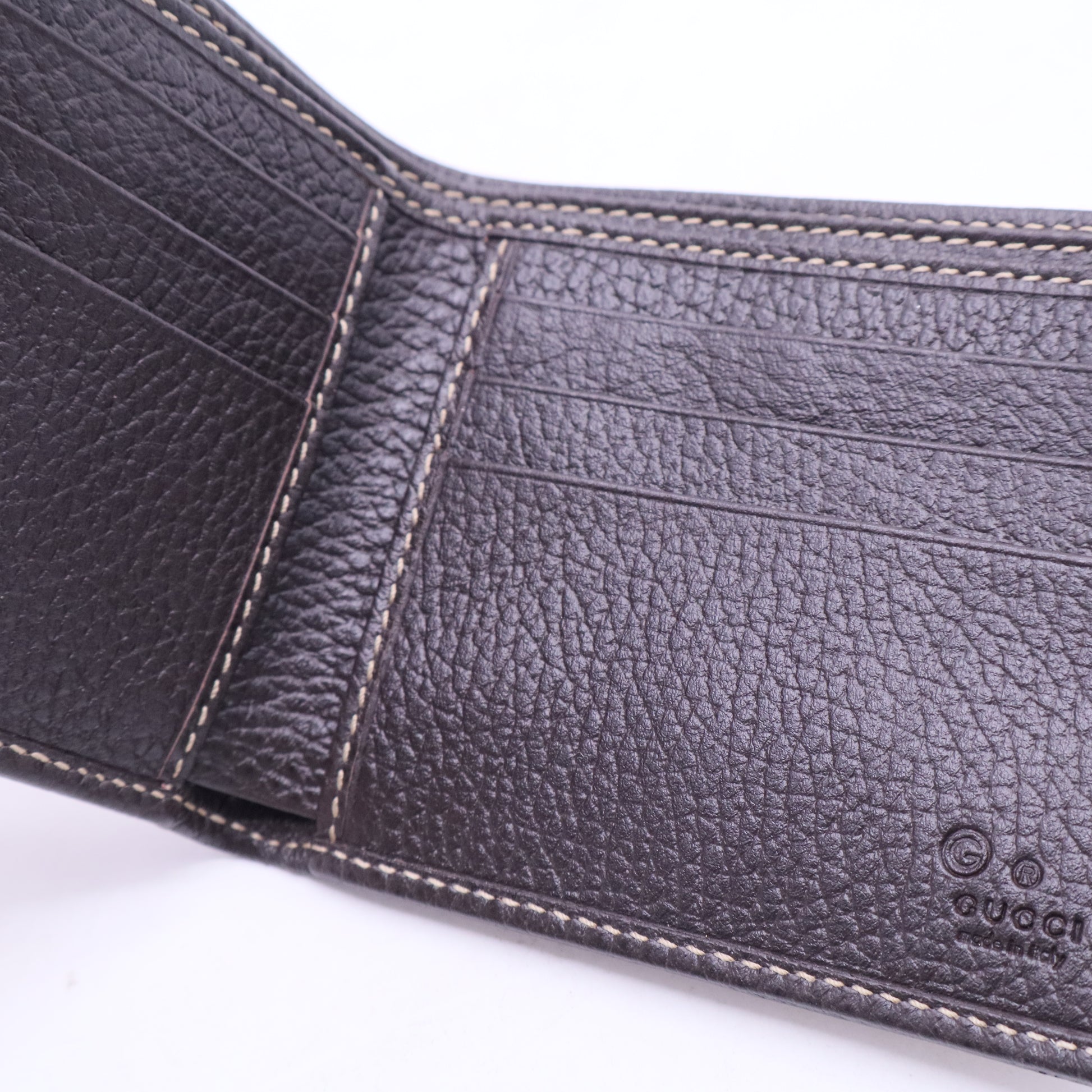Beige Brown GG Canvas Bi Fold Wallet TWINS W20407