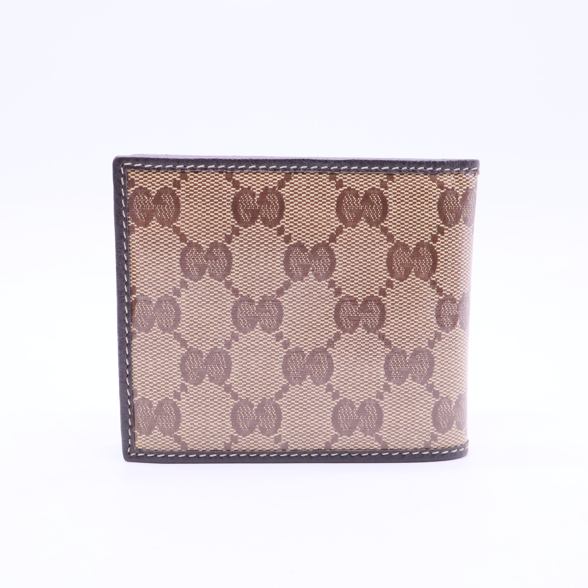 Beige Brown GG Canvas Bi Fold Wallet TWINS W20407