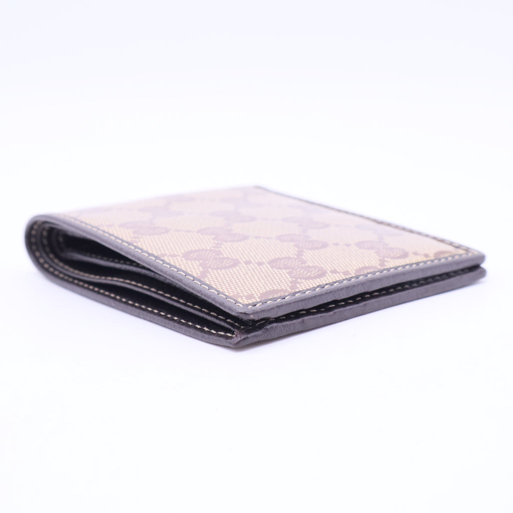 Beige Brown GG Canvas Bi Fold Wallet TWINS W20407