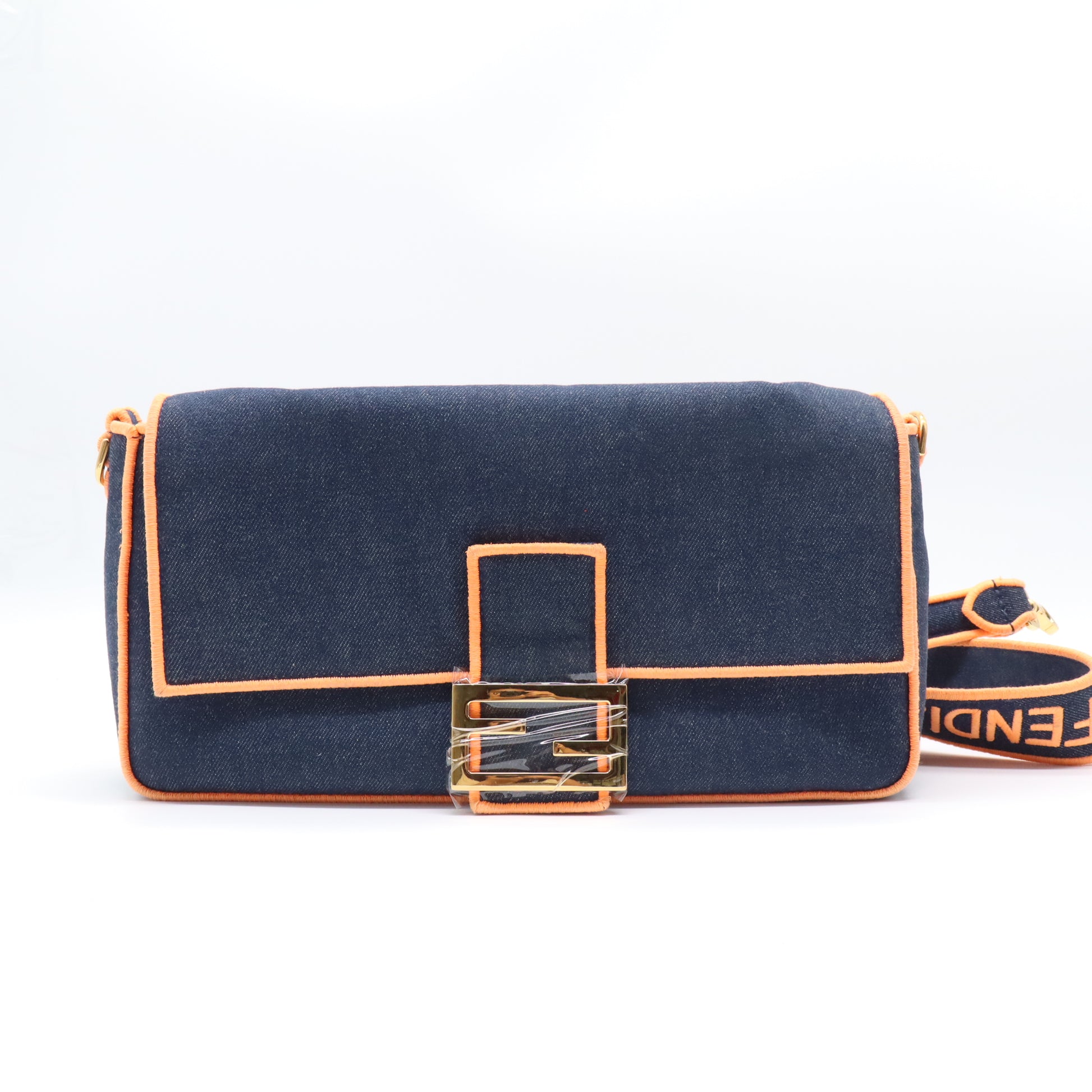 Denim Double Flap Baguette Large B22128