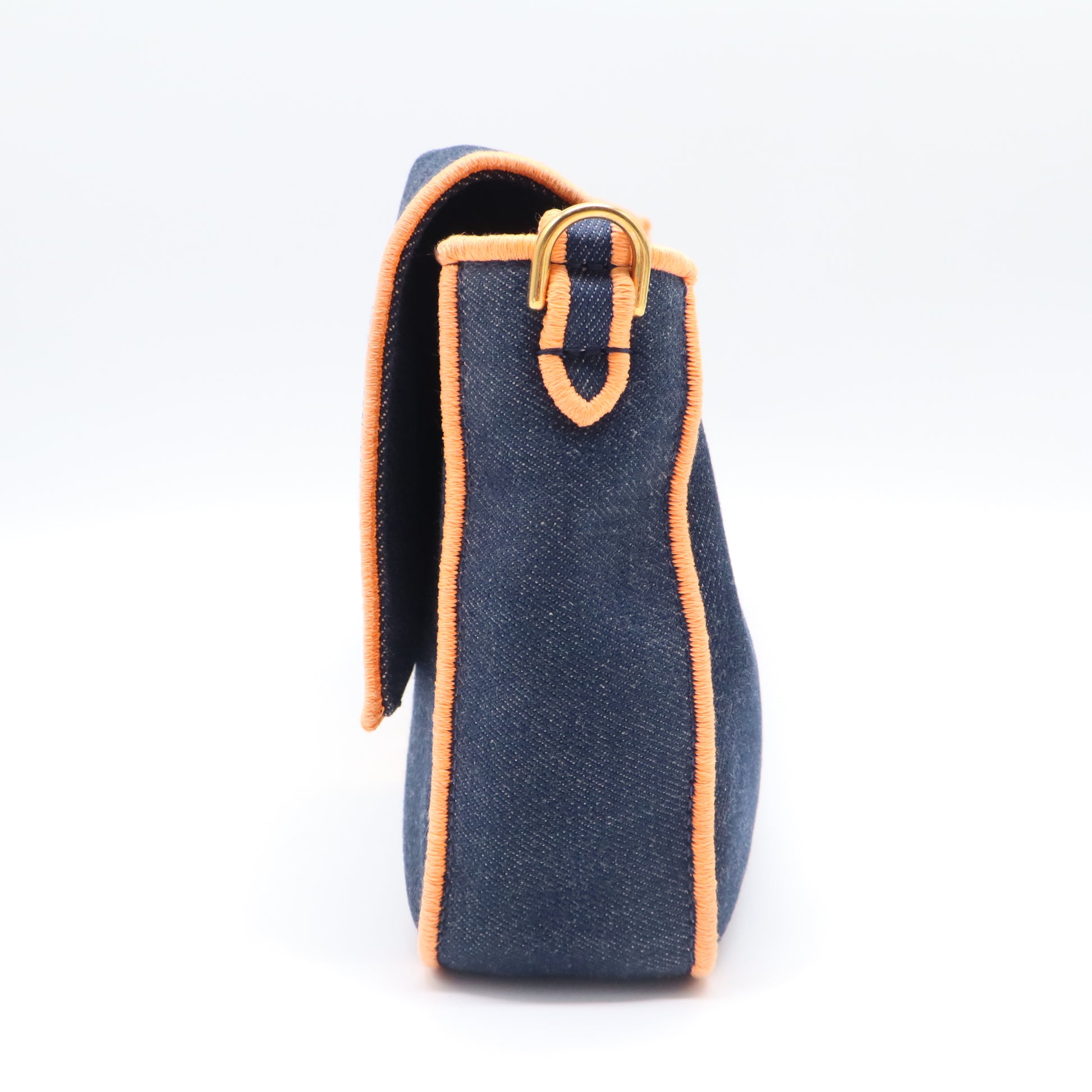 Denim Double Flap Baguette Large B22128
