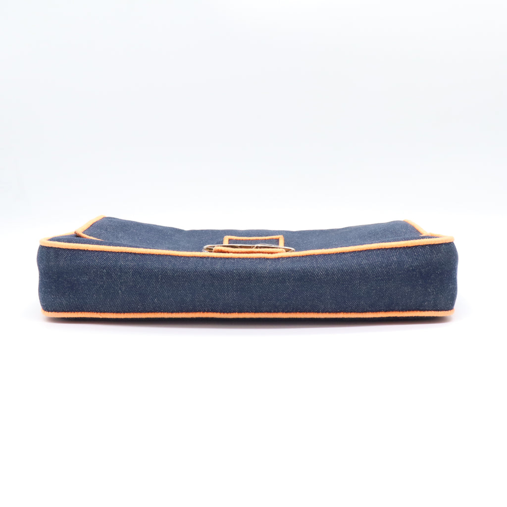 Denim Double Flap Baguette Large B22128