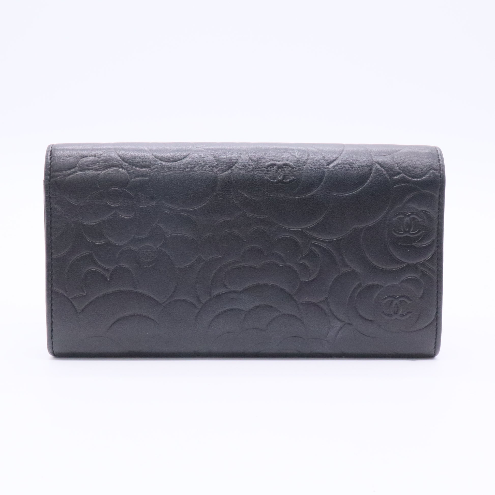 Chanel Camellia Embossed Long Wallet