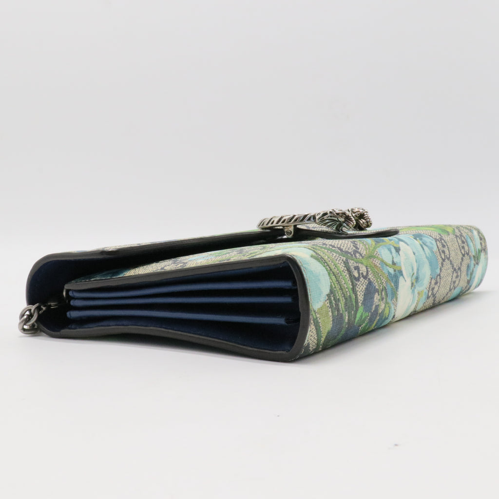 Dionysus Chain Wallet Blooms Print GG Coated Canvas Small