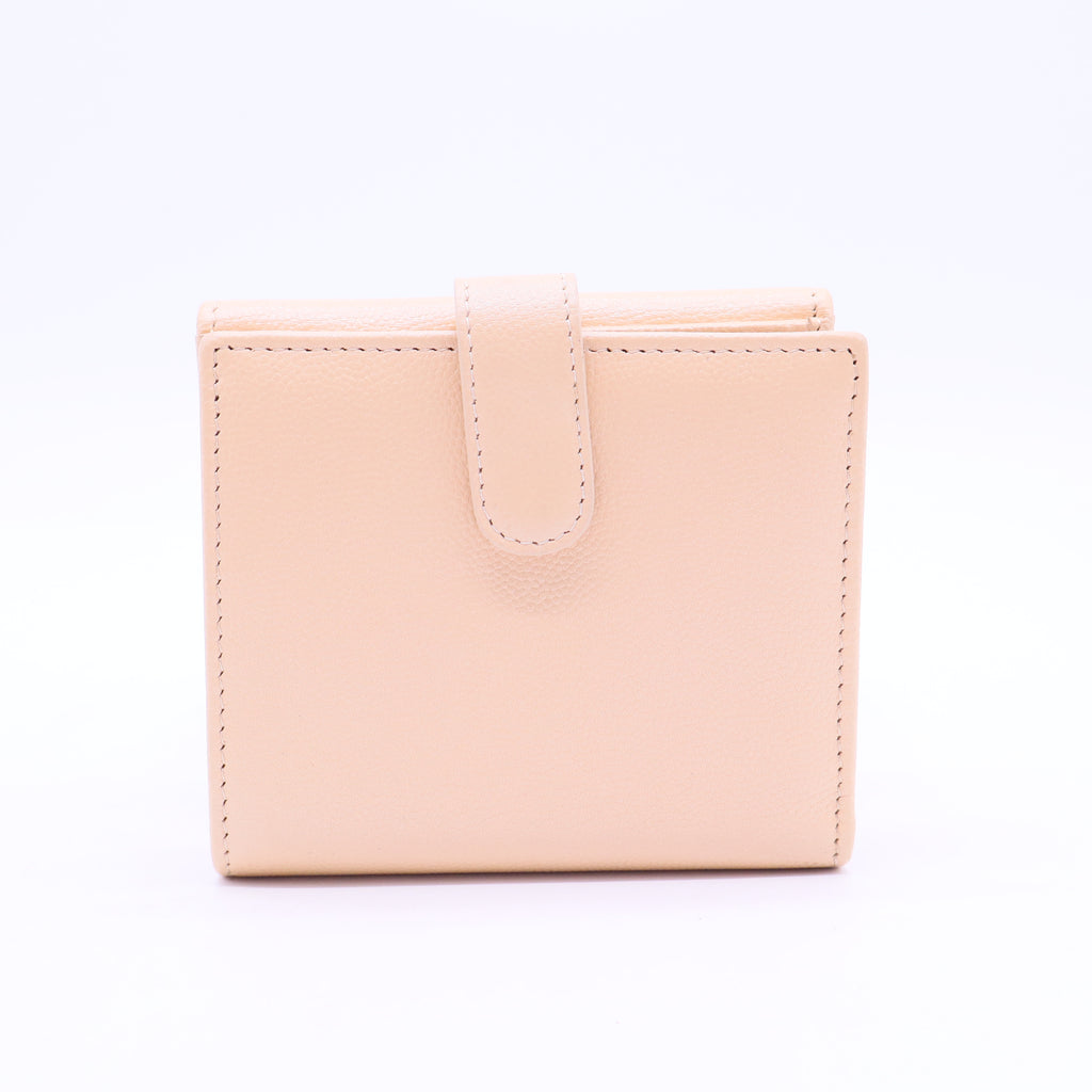 Beige Double Flap Compact Wallet W20370