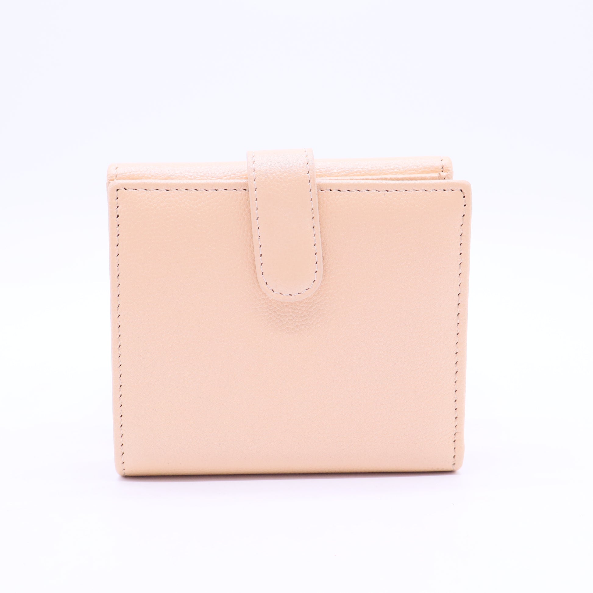 Beige Double Flap Compact Wallet W20370