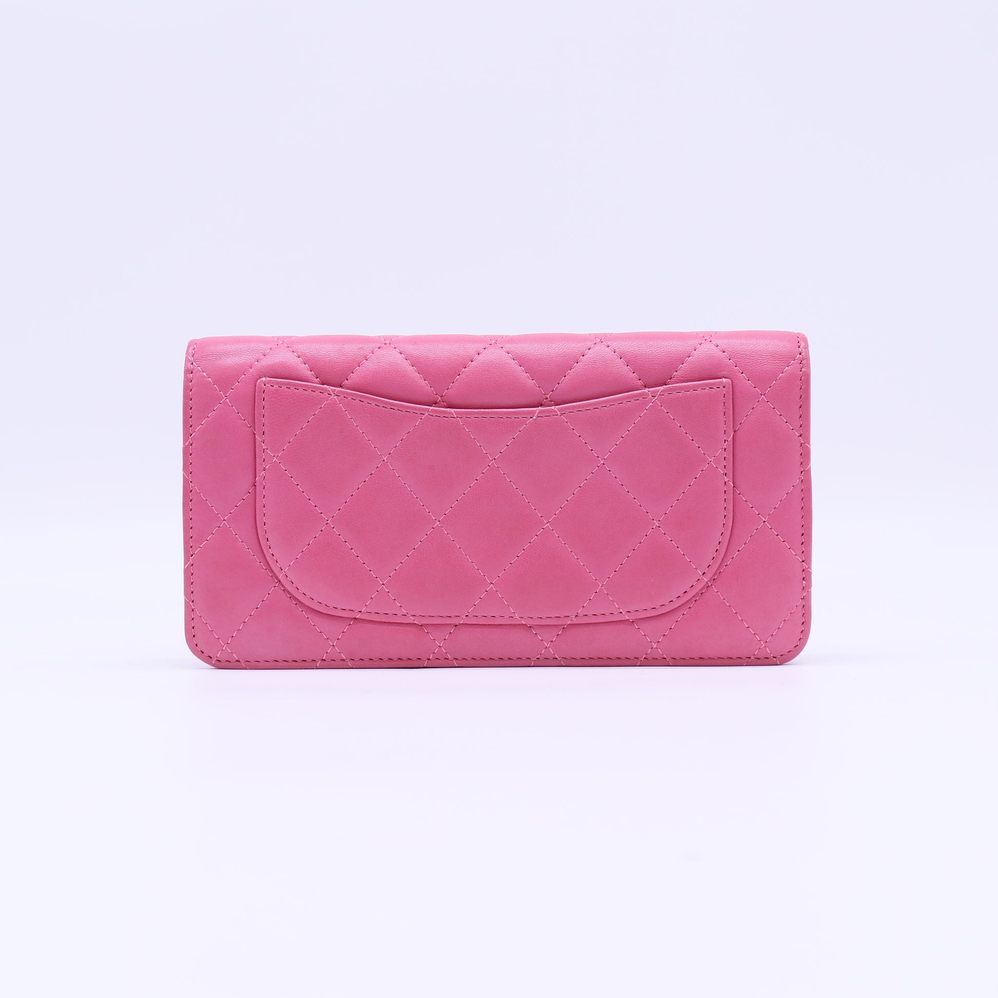 Hot Pink Quilted Matte Caviar Leather L Yen Wallet W21980