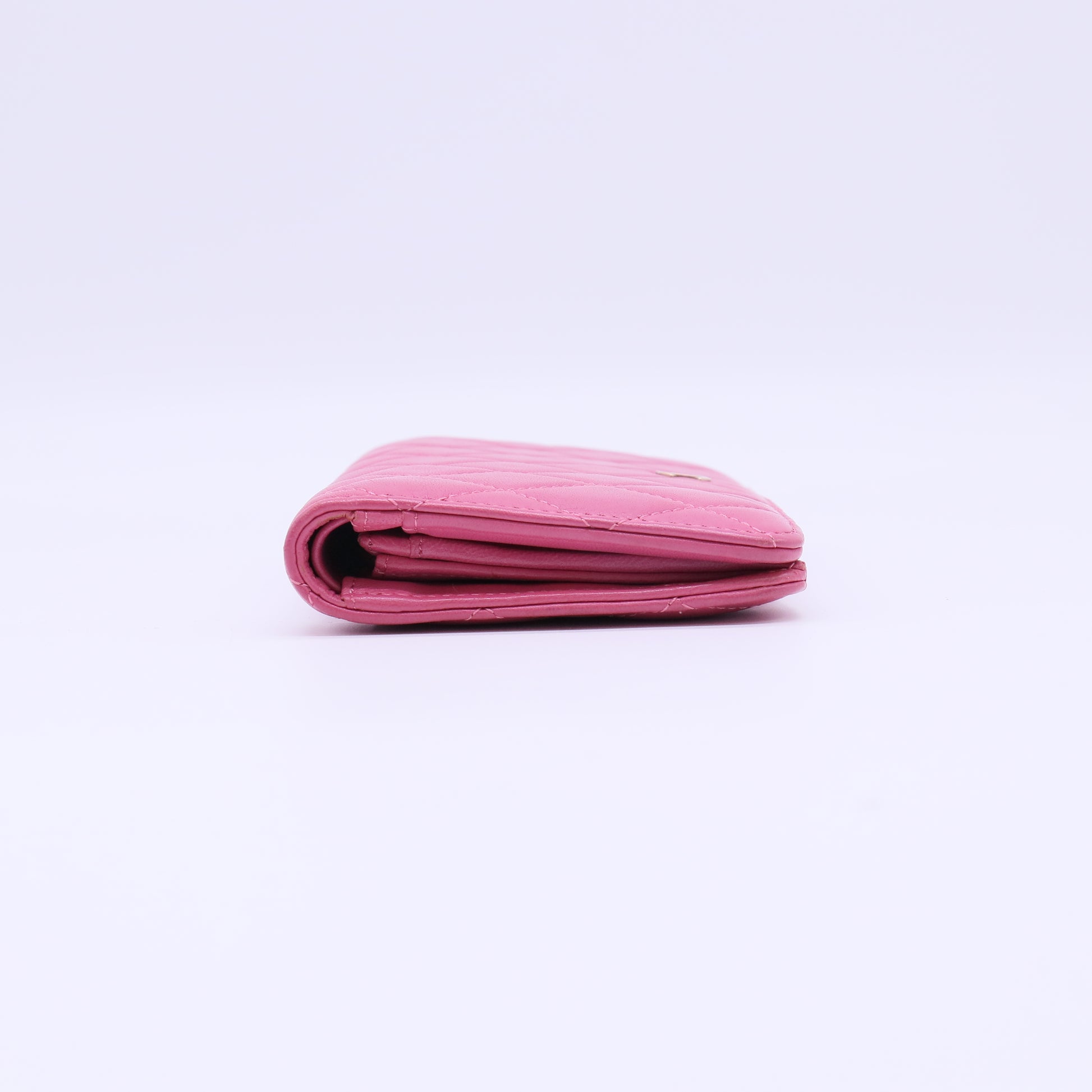 Hot Pink Quilted Matte Caviar Leather L Yen Wallet W21980