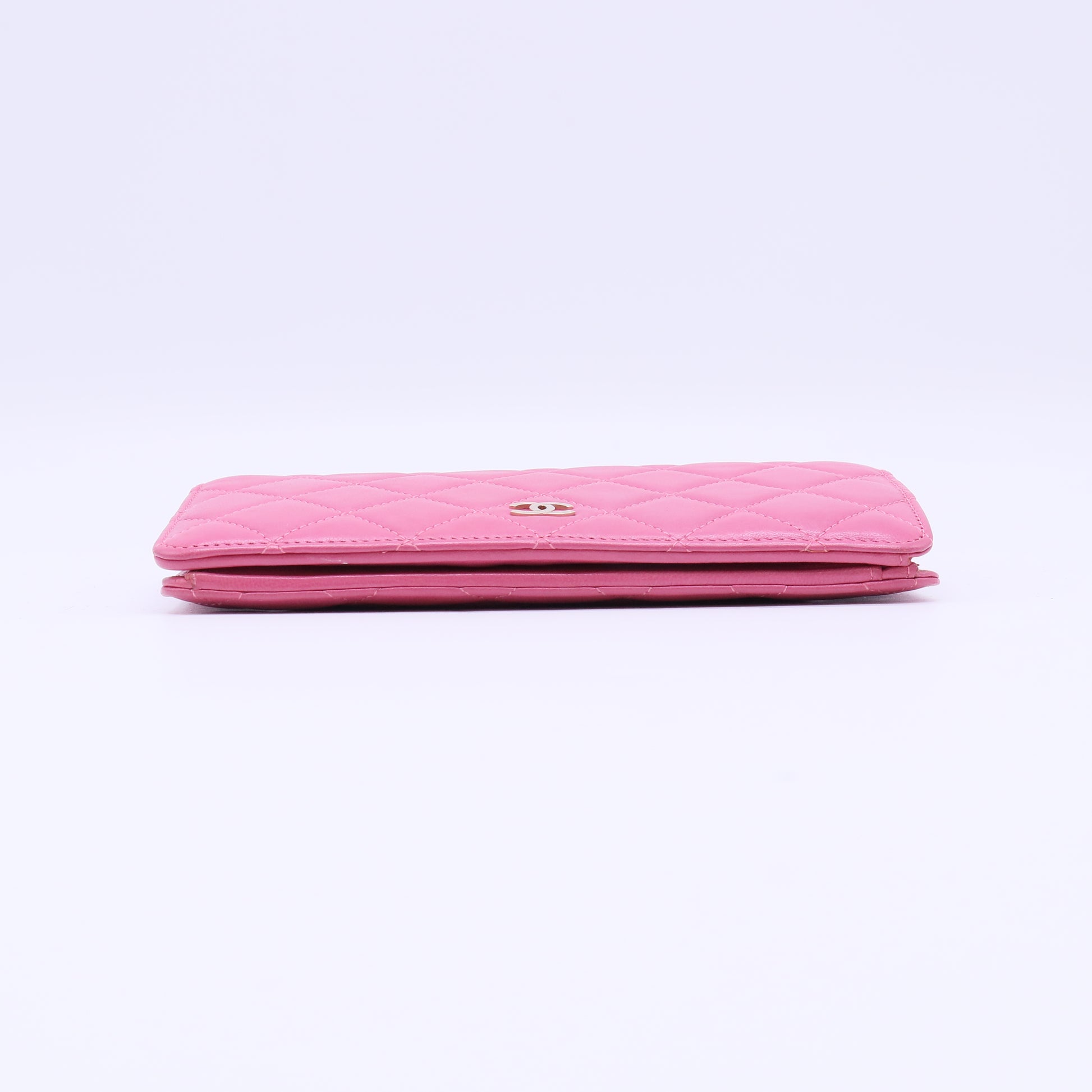 Hot Pink Quilted Matte Caviar Leather L Yen Wallet W21980