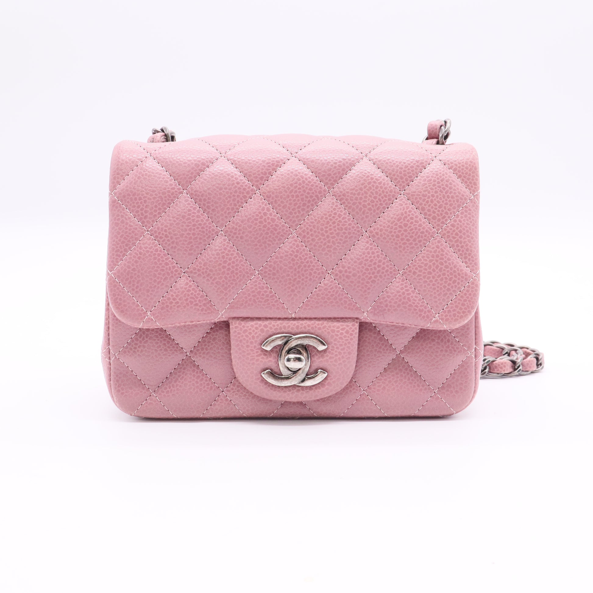 Chanel Classic Flap bag in pink caviar leather  twins