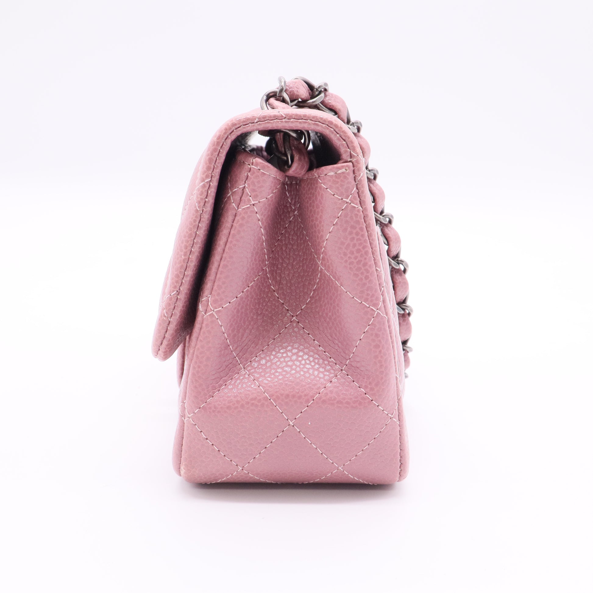 Chanel Classic Flap bag in pink caviar leather  twins