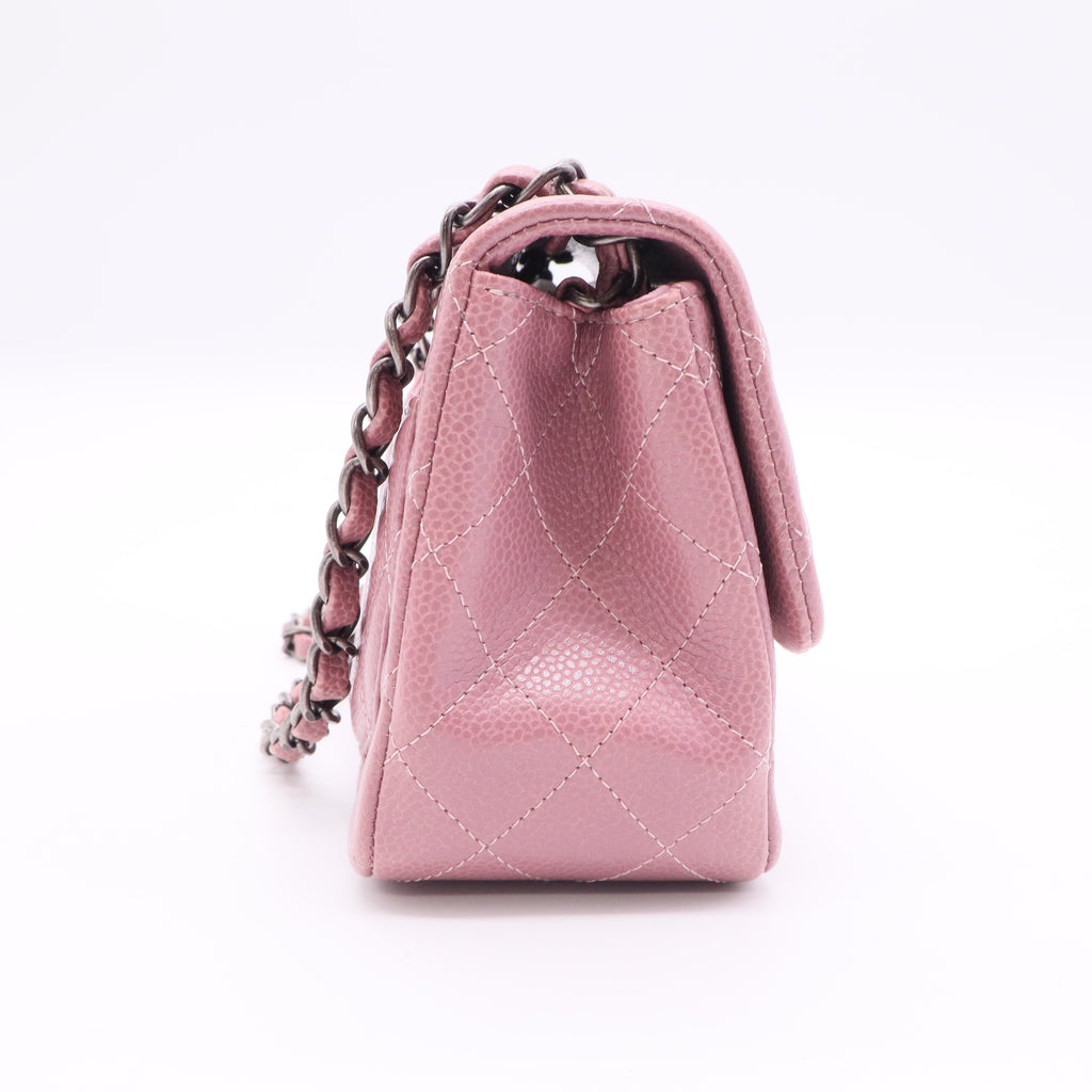 Chanel Classic Flap bag in pink caviar leather  twins