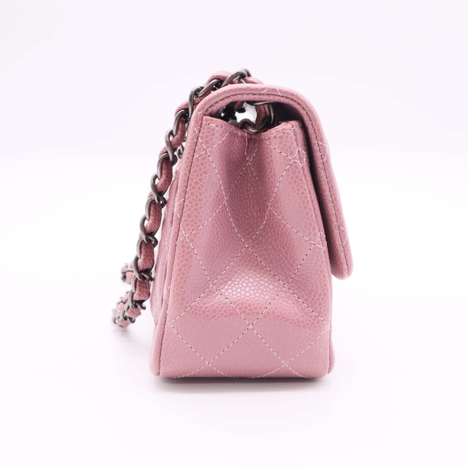 Chanel Classic Flap bag in pink caviar leather  twins