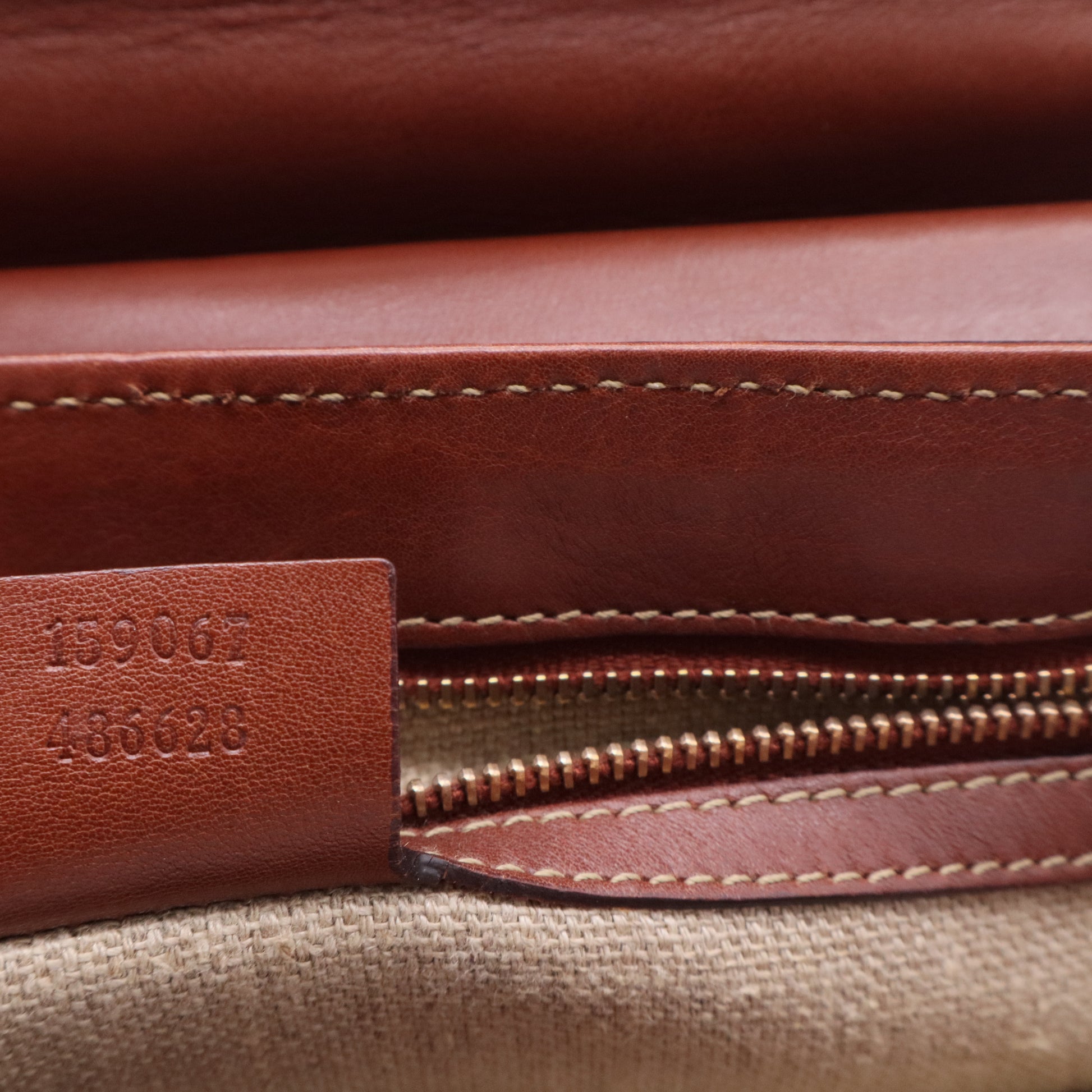 Canvas Pigna Print Peggy Bamboo Top Handle Bag Brown