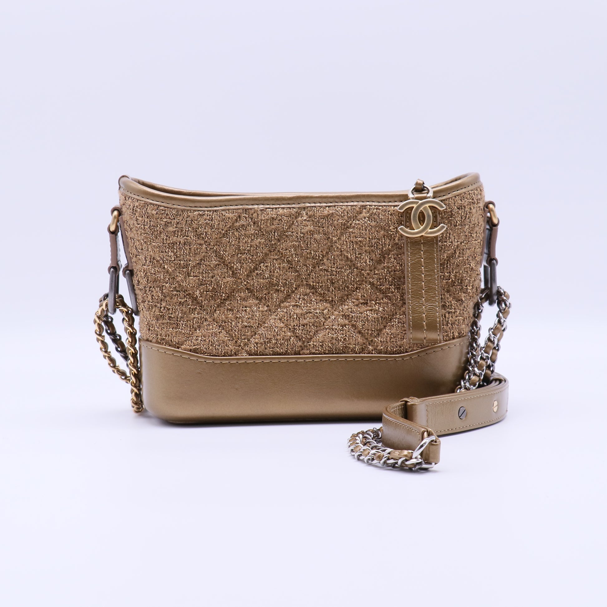 Gabrielle Hobo Quilted Tweed and Calfskin Small B22319