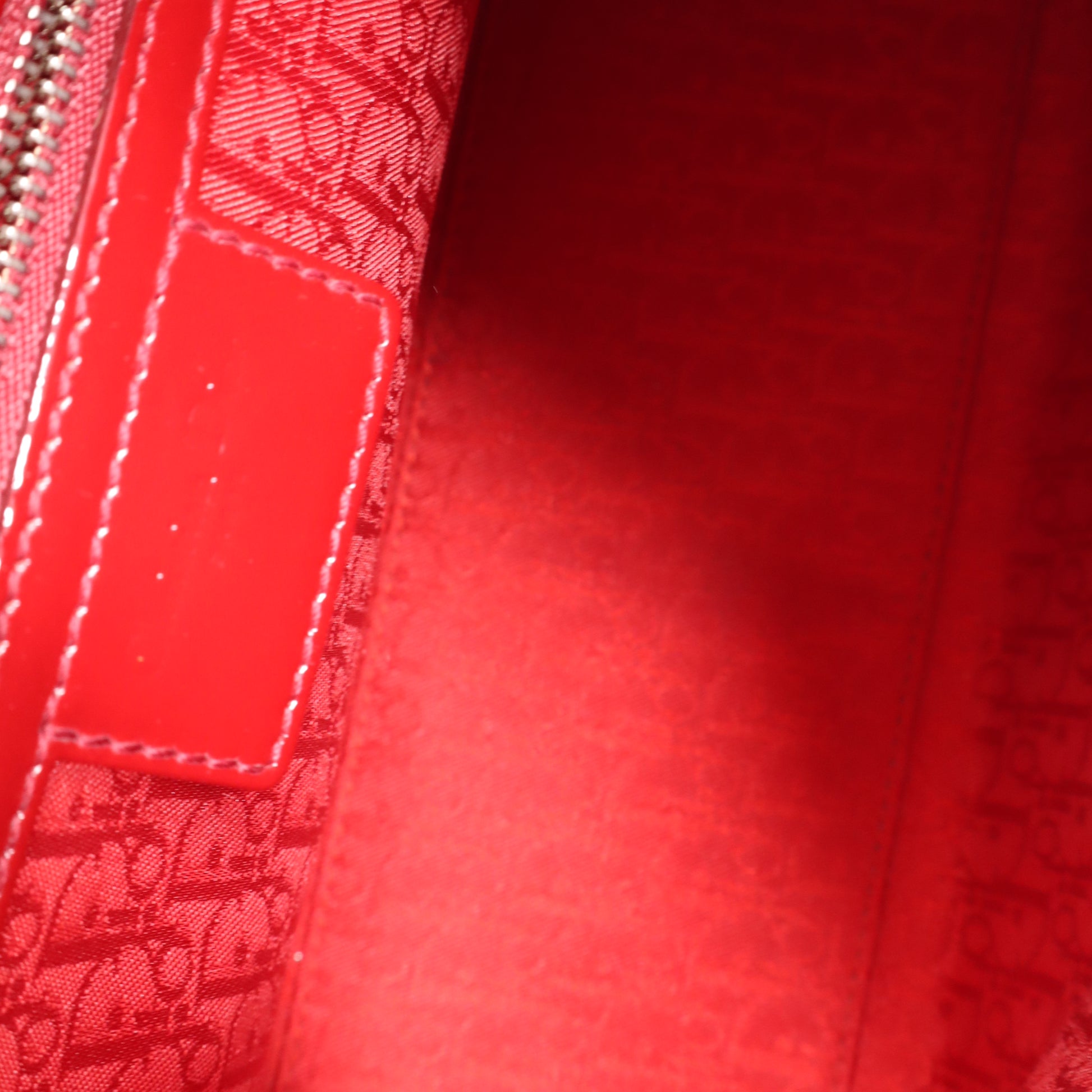 Christian Dior Red Cannage Quilted Patent Leather Medium Lady Dior Bag twins LDJ4412