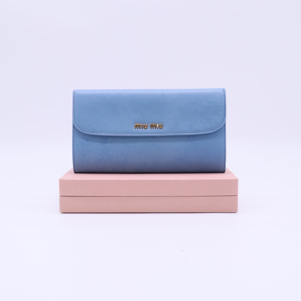 Miu Miu Madras Leather Long Flap Wallet W22014