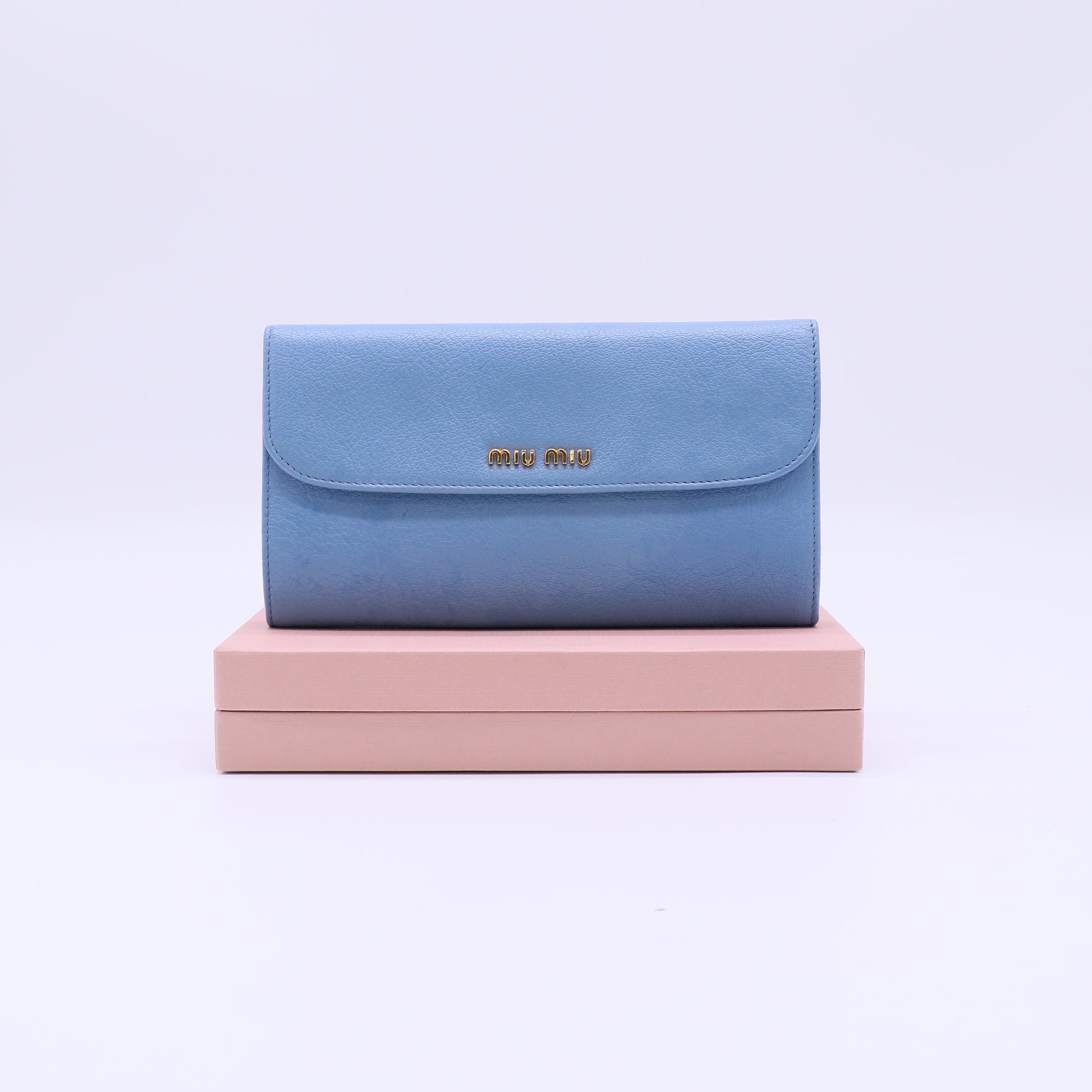 Miu Miu Madras Leather Long Flap Wallet W22014