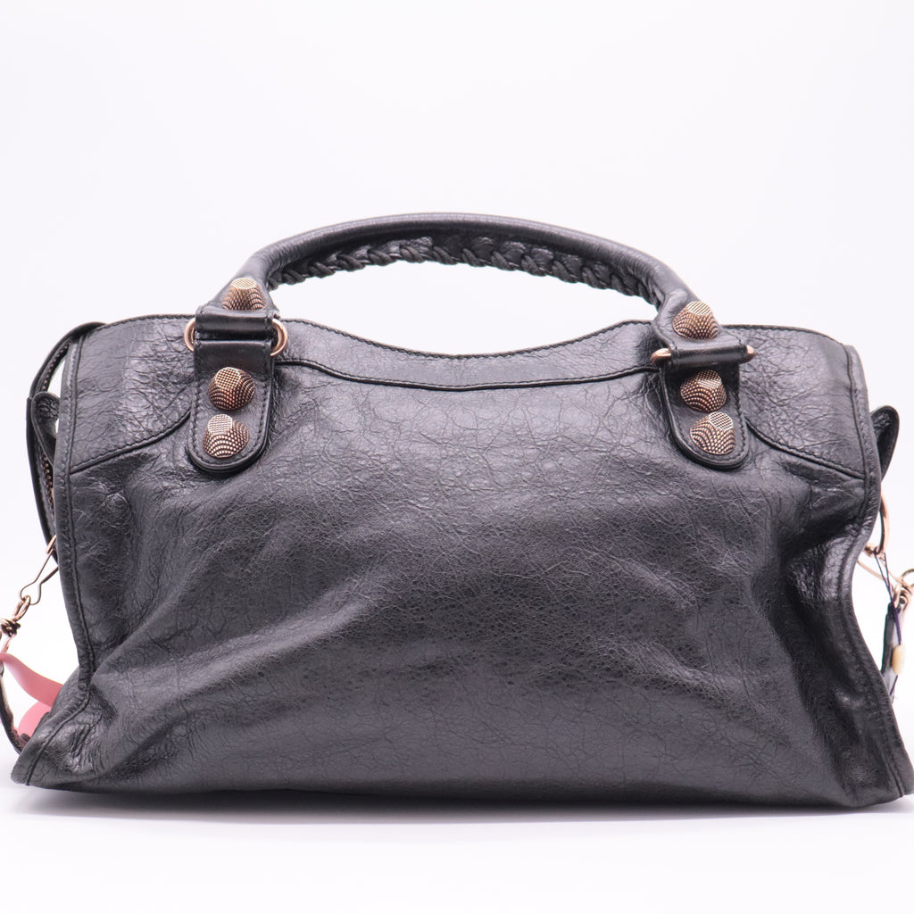 Agneau Giant 21 Rose Gold Hardware City Black twins