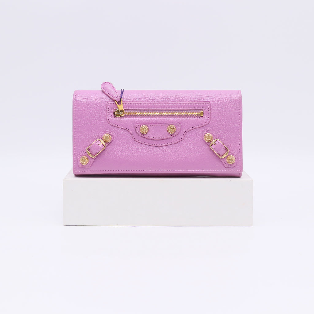 Balenciaga Agneau Classic Hardware Money Wallet Rose Poudre twins LDJ5054